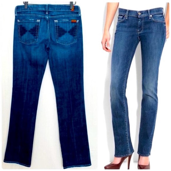 7 For All Mankind Denim - 7 for all Mankind Womens Colette Bootcut Jeans size 28 Medium Wash Mid-Rise